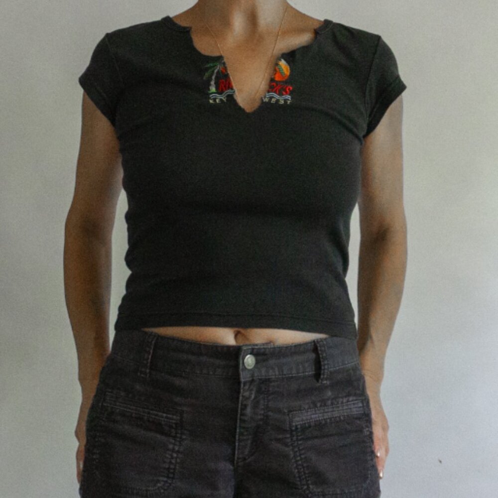 Crop top t-shirt My Baby Doll Tee Small Sz Black